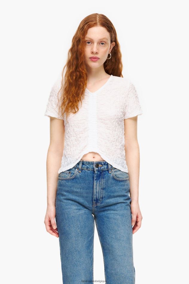 vêtements Bimba Y Lola t-shirt froncé texturé Ivoire HV4486267