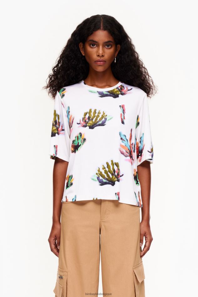 vêtements Bimba Y Lola t-shirt imprimé corail Ivoire HV4486265