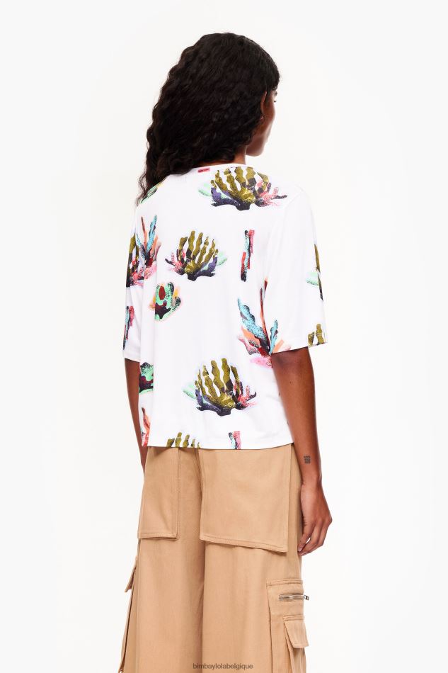 vêtements Bimba Y Lola t-shirt imprimé corail Ivoire HV4486265