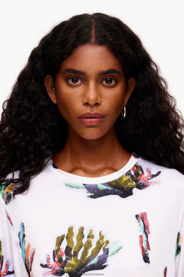 vêtements Bimba Y Lola t-shirt imprimé corail Ivoire HV4486265