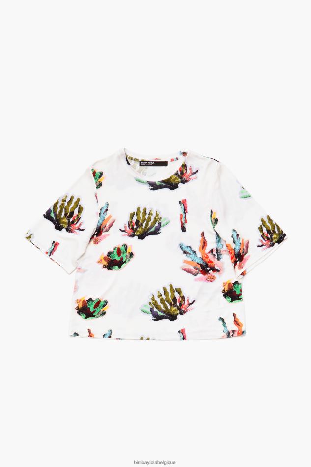 vêtements Bimba Y Lola t-shirt imprimé corail Ivoire HV4486265