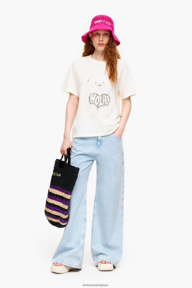 vêtements Bimba Y Lola t-shirt à imprimé panda écru HV4486271