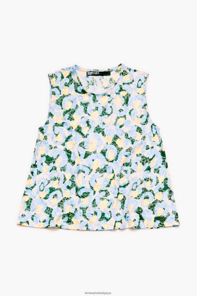 vêtements Bimba Y Lola t-shirt léger pinceau animalier bleu HV4486292