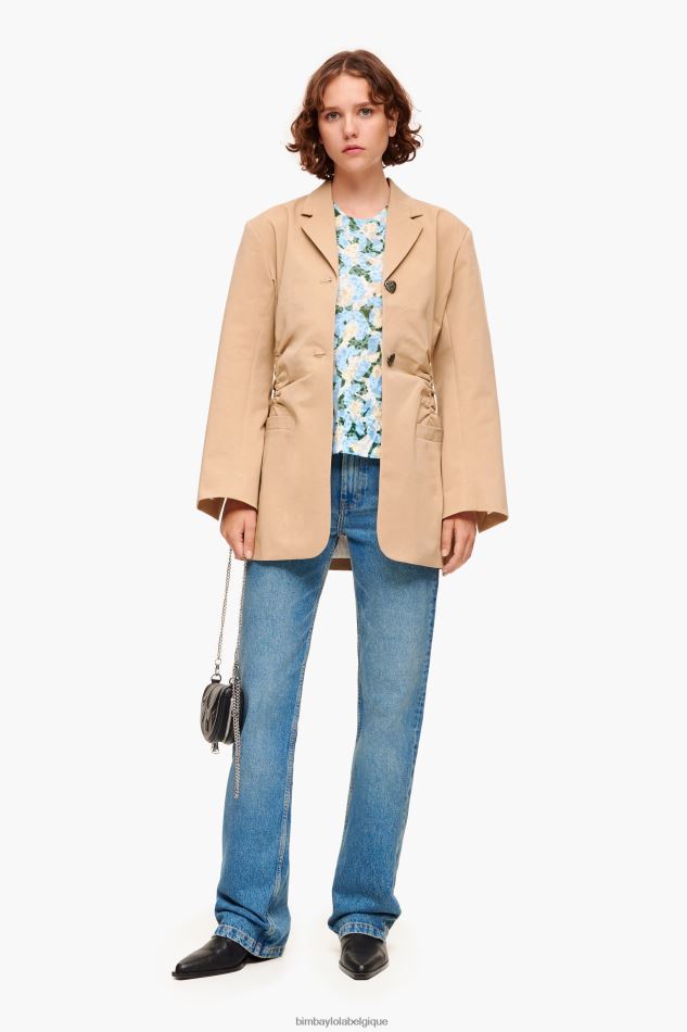 vêtements Bimba Y Lola t-shirt léger pinceau animalier bleu HV4486292