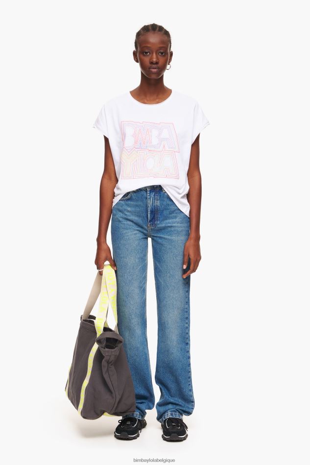 vêtements Bimba Y Lola t-shirt à logo blanc HV4486258