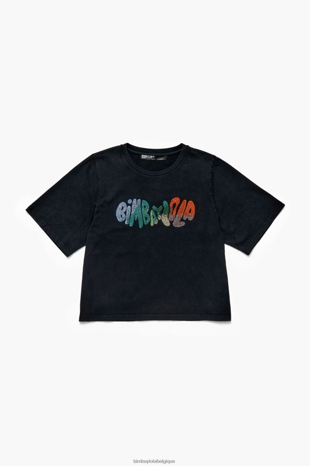 vêtements Bimba Y Lola t-shirt à logo imprimé noir lavé HV4486280
