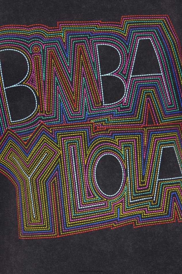 vêtements Bimba Y Lola t-shirt à logo noir lavé HV4486259