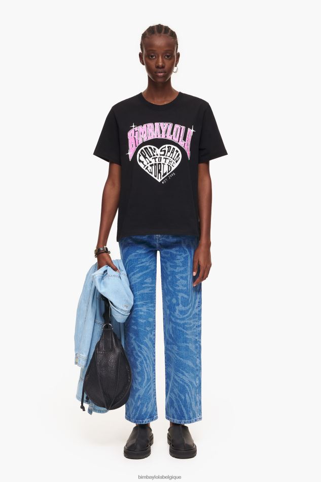 vêtements Bimba Y Lola t-shirt à logo universitaire noir HV4486276
