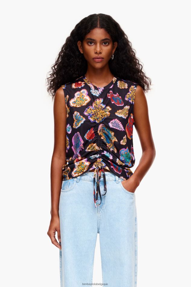 vêtements Bimba Y Lola t-shirt poisson mer noir HV4486262