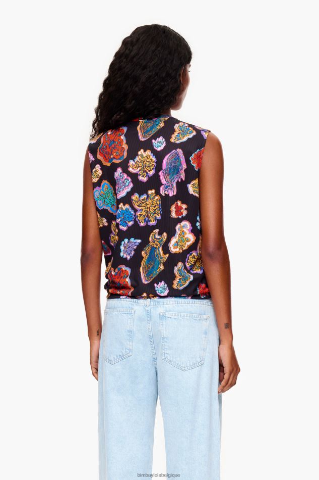 vêtements Bimba Y Lola t-shirt poisson mer noir HV4486262