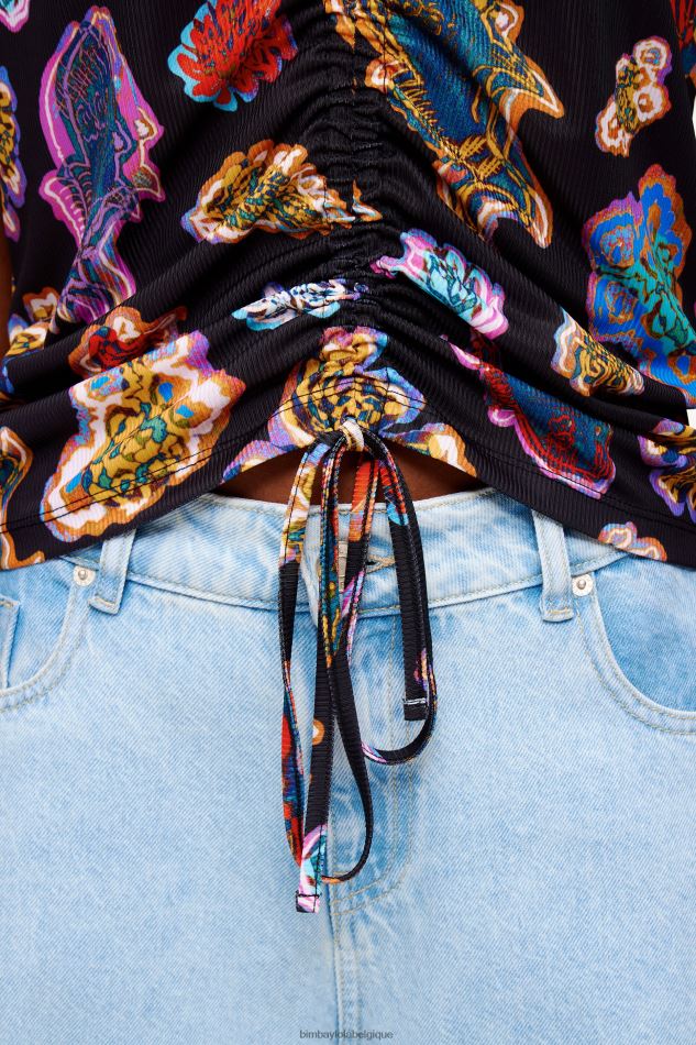 vêtements Bimba Y Lola t-shirt poisson mer noir HV4486262