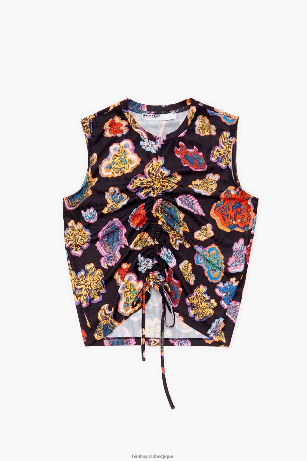 vêtements Bimba Y Lola t-shirt poisson mer noir HV4486262