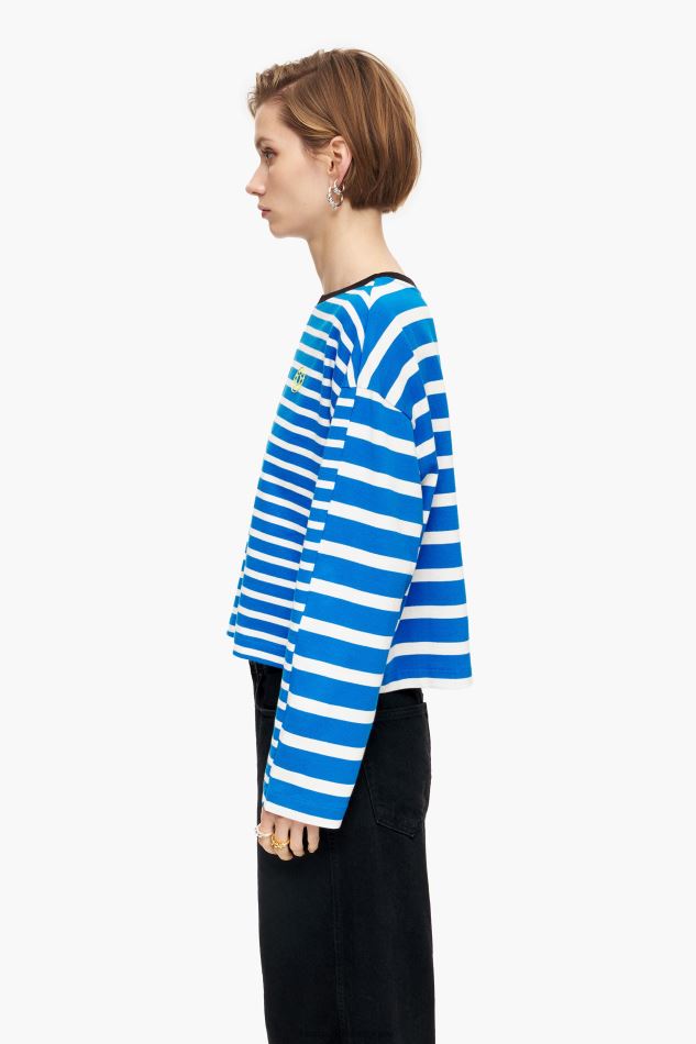vêtements Bimba Y Lola t-shirt rayé en coton bleu HV4486318