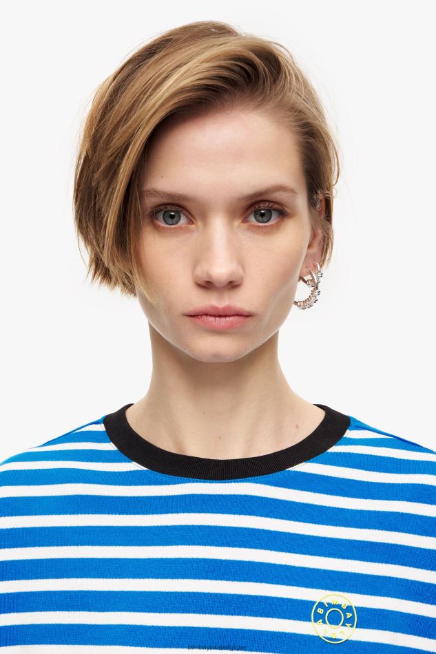 vêtements Bimba Y Lola t-shirt rayé en coton bleu HV4486319