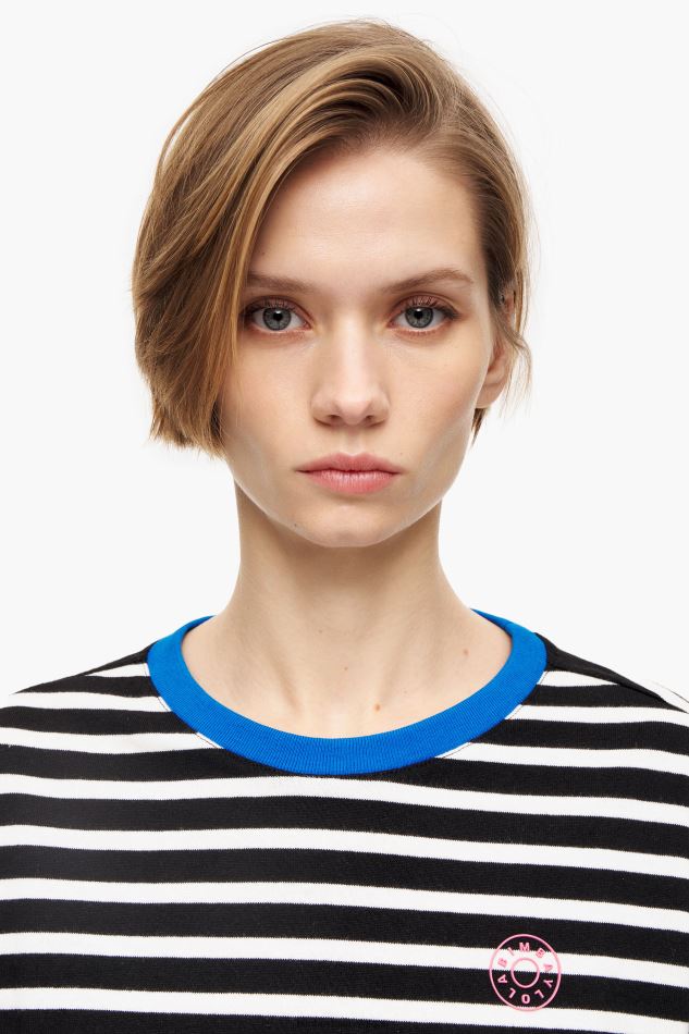 vêtements Bimba Y Lola t-shirt rayé en coton noir HV4486317