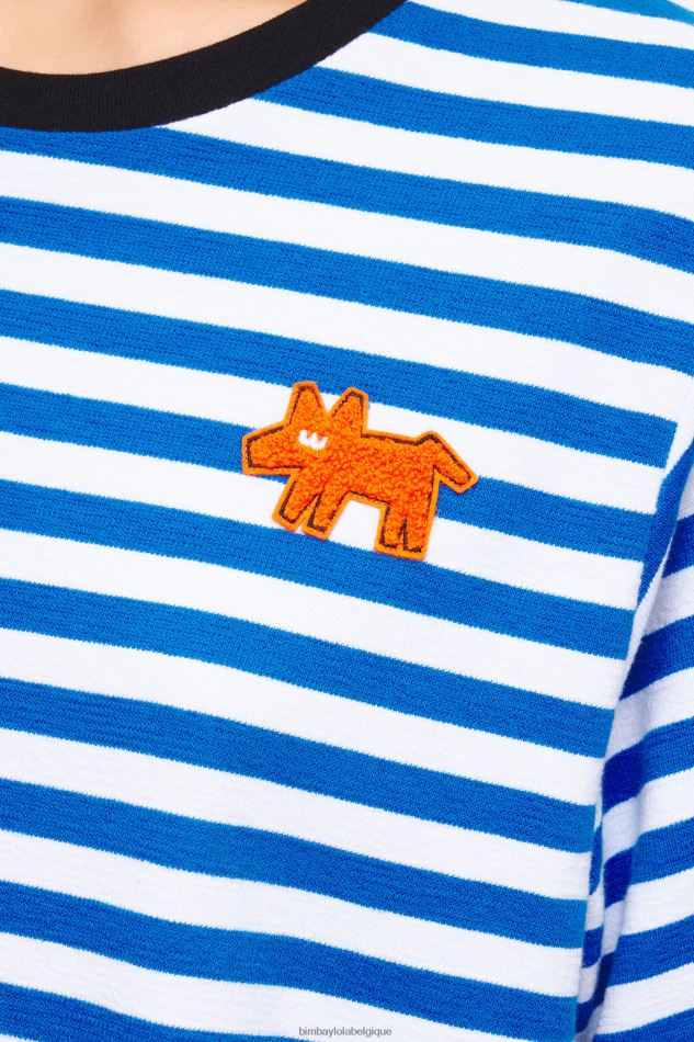 vêtements Bimba Y Lola t-shirt rayé pour chien bleu HV4486254