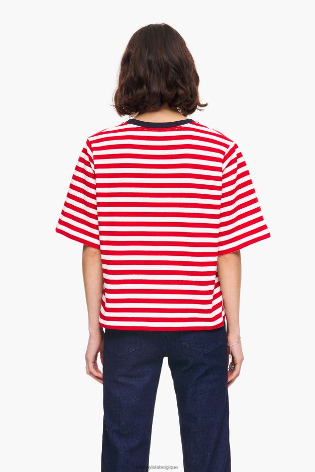 vêtements Bimba Y Lola t-shirt rayé pour chien rouge HV4486250