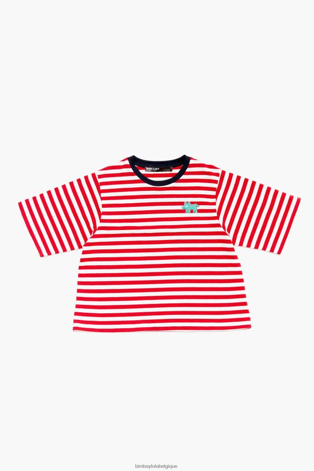 vêtements Bimba Y Lola t-shirt rayé pour chien rouge HV4486250