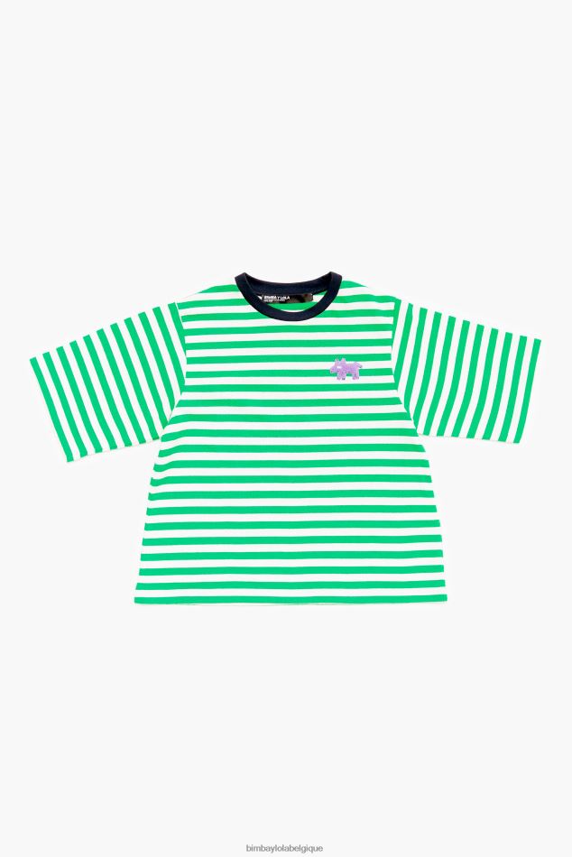 vêtements Bimba Y Lola t-shirt rayé pour chien vert HV4486256