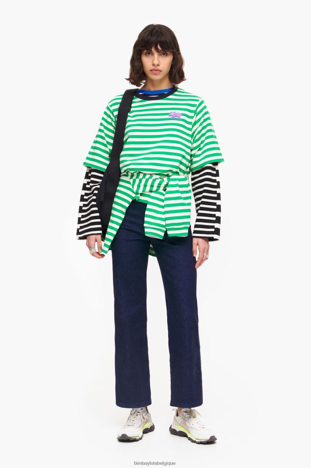 vêtements Bimba Y Lola t-shirt rayé pour chien vert HV4486256