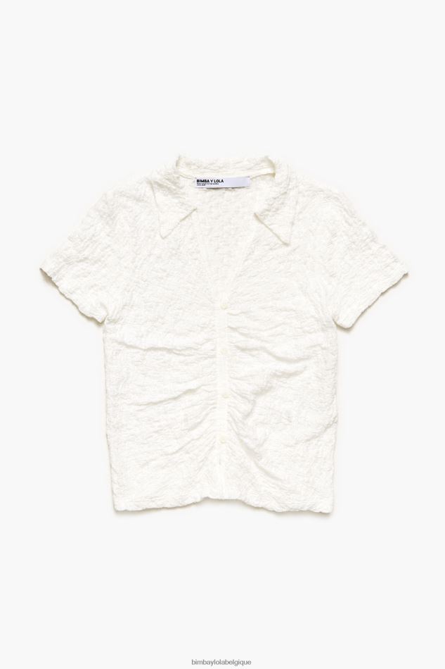 vêtements Bimba Y Lola t-shirt texturé à boutons Ivoire HV4486287