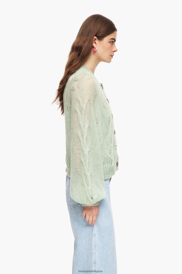 vêtements Bimba Y Lola cardigan ajouré en mohair menthe HV4486379