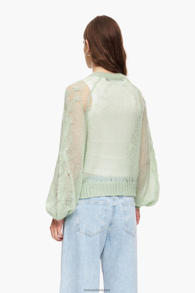 vêtements Bimba Y Lola cardigan ajouré en mohair menthe HV4486379