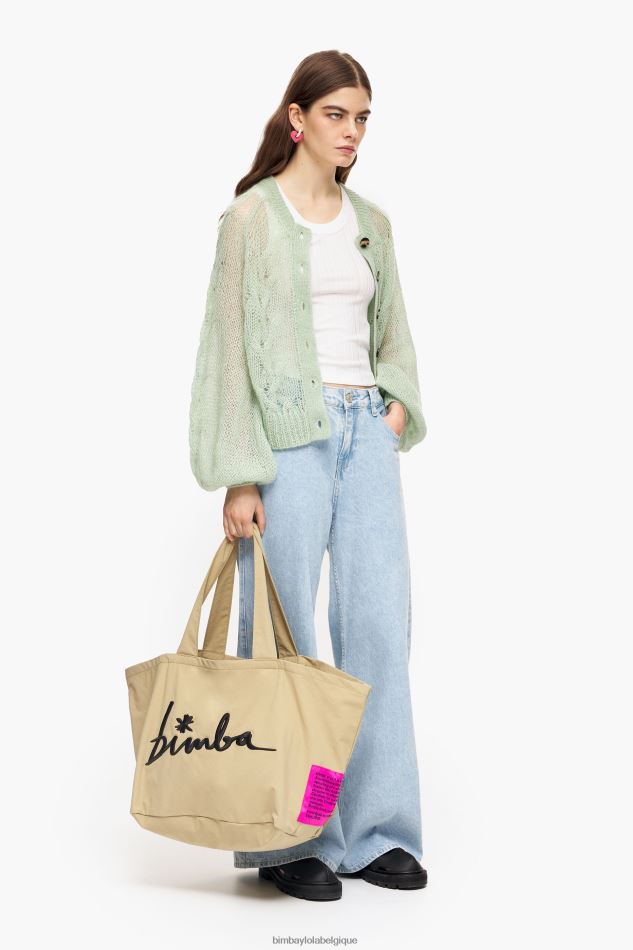 vêtements Bimba Y Lola cardigan ajouré en mohair menthe HV4486379