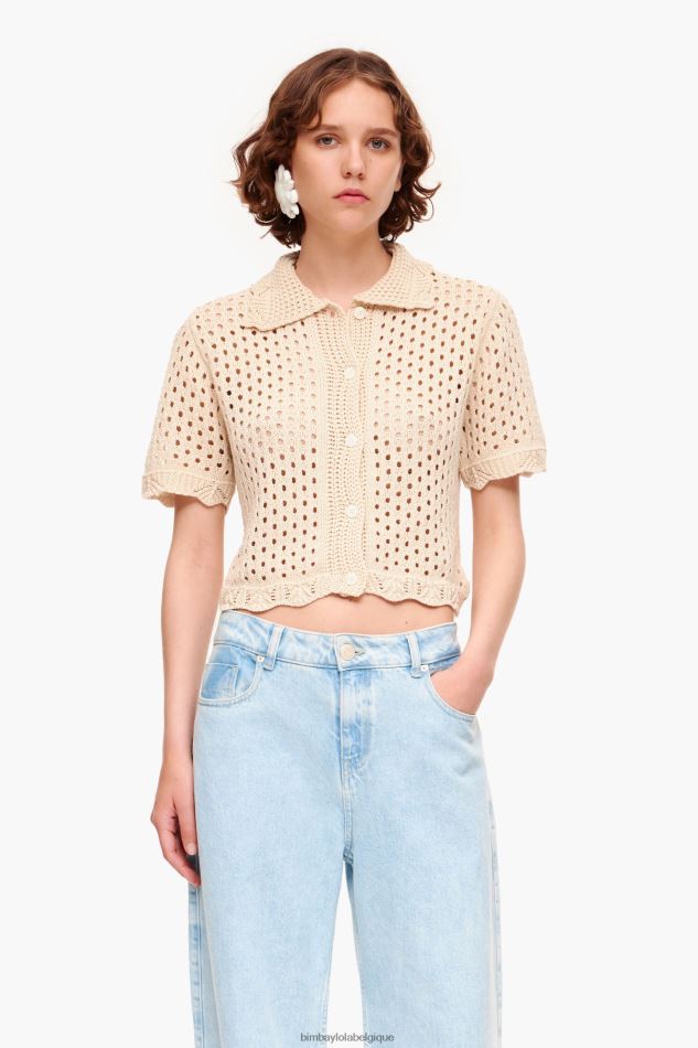 vêtements Bimba Y Lola chandail au crochet sable HV4486360