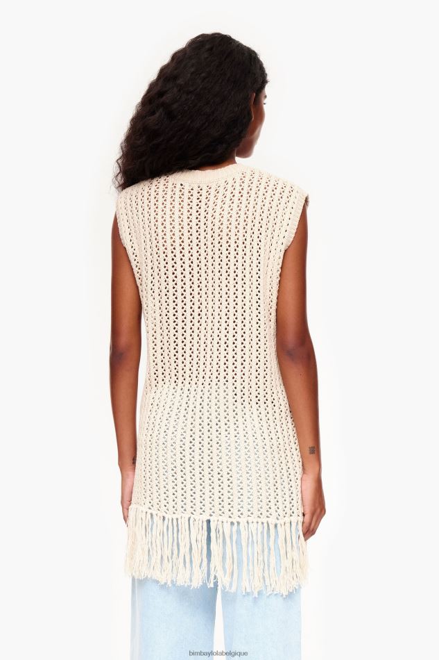 vêtements Bimba Y Lola gilet en tricot écru HV4486351