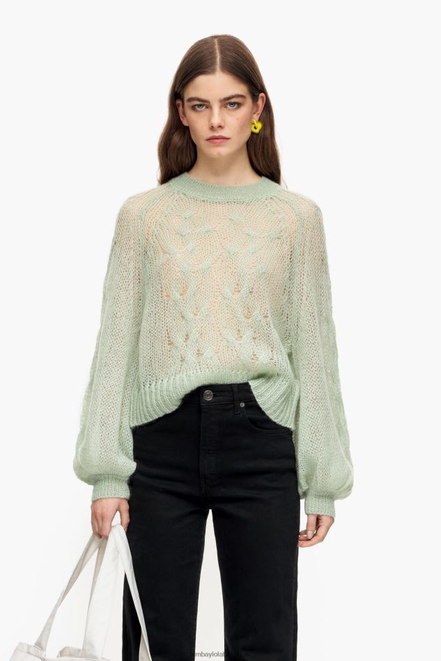 vêtements Bimba Y Lola pull ajouré en mohair menthe HV4486381