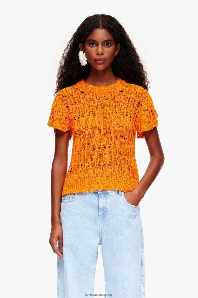 vêtements Bimba Y Lola pull ajouré orange HV4486356