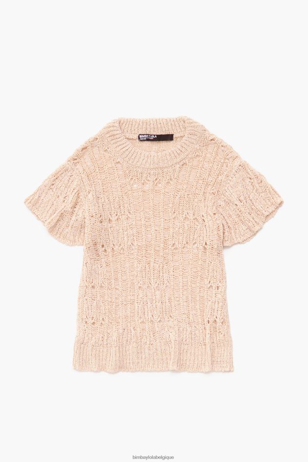 vêtements Bimba Y Lola pull ajouré sable HV4486355