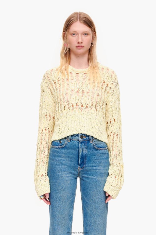 vêtements Bimba Y Lola pull ajouré vert citron HV4486385