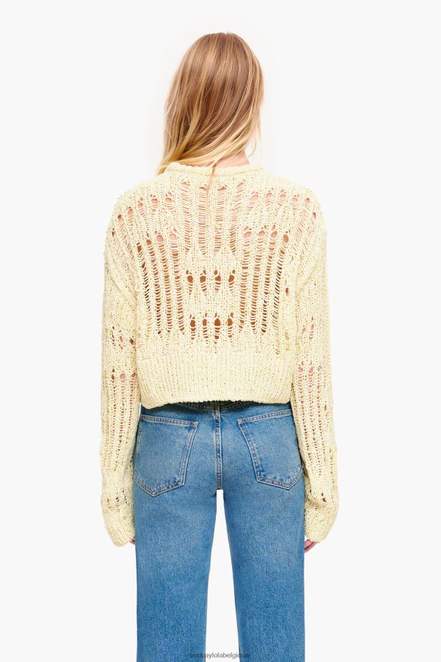 vêtements Bimba Y Lola pull ajouré vert citron HV4486385