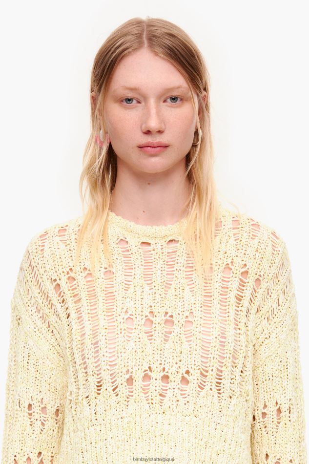 vêtements Bimba Y Lola pull ajouré vert citron HV4486385