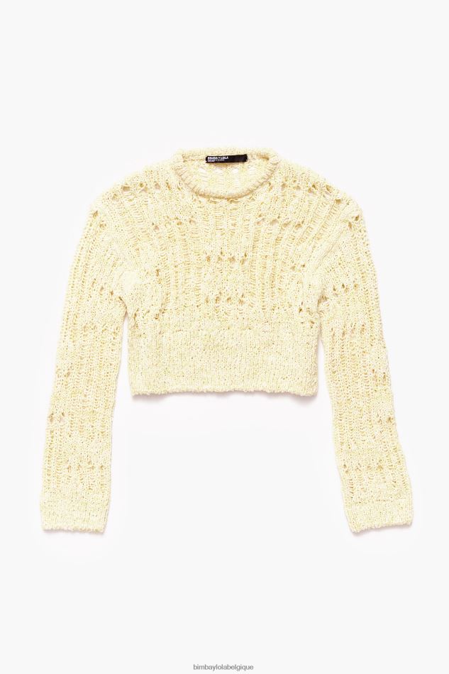 vêtements Bimba Y Lola pull ajouré vert citron HV4486385