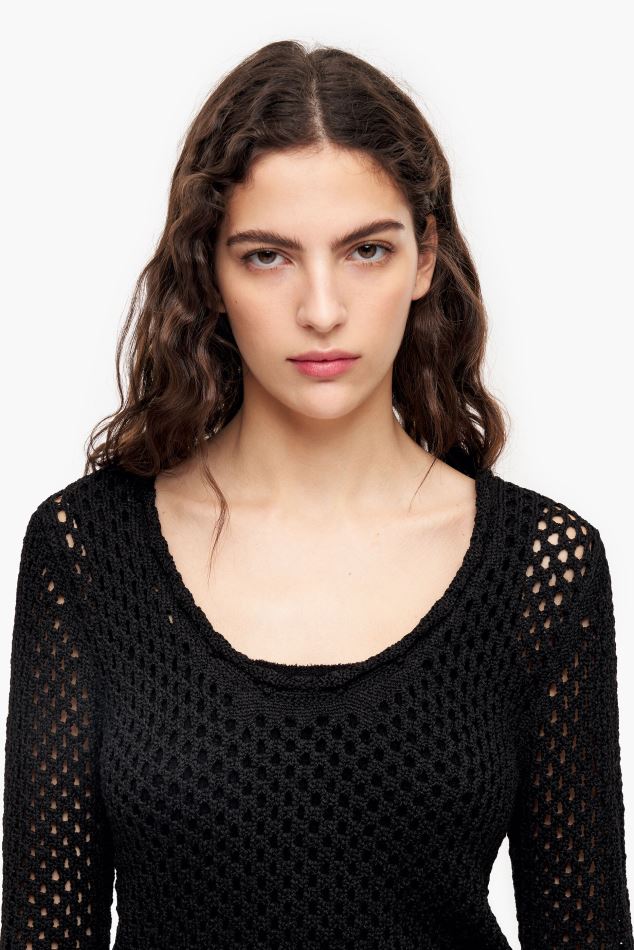 vêtements Bimba Y Lola pull ajusté à mailles ajourées noir HV4486387