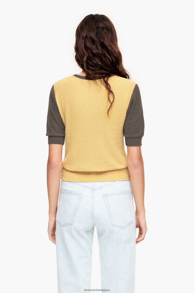vêtements Bimba Y Lola pull bicolore en coton jaune HV4486382
