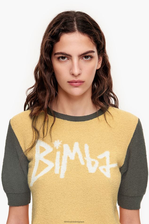 vêtements Bimba Y Lola pull bicolore en coton jaune HV4486382