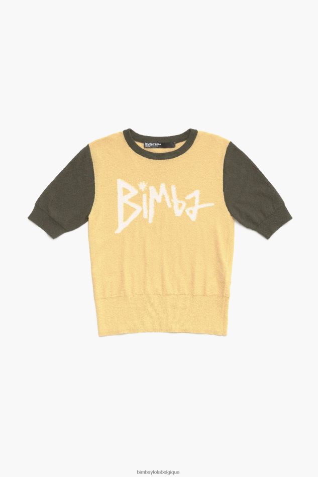 vêtements Bimba Y Lola pull bicolore en coton jaune HV4486382
