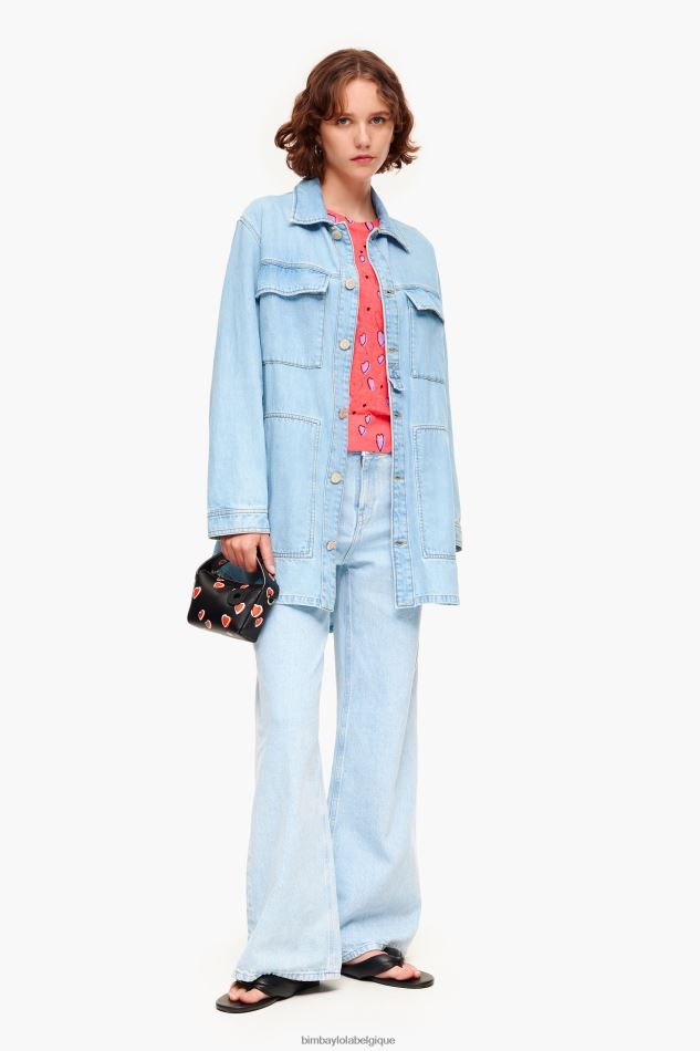 vêtements Bimba Y Lola pull en lin petit coeur rouge HV4486366