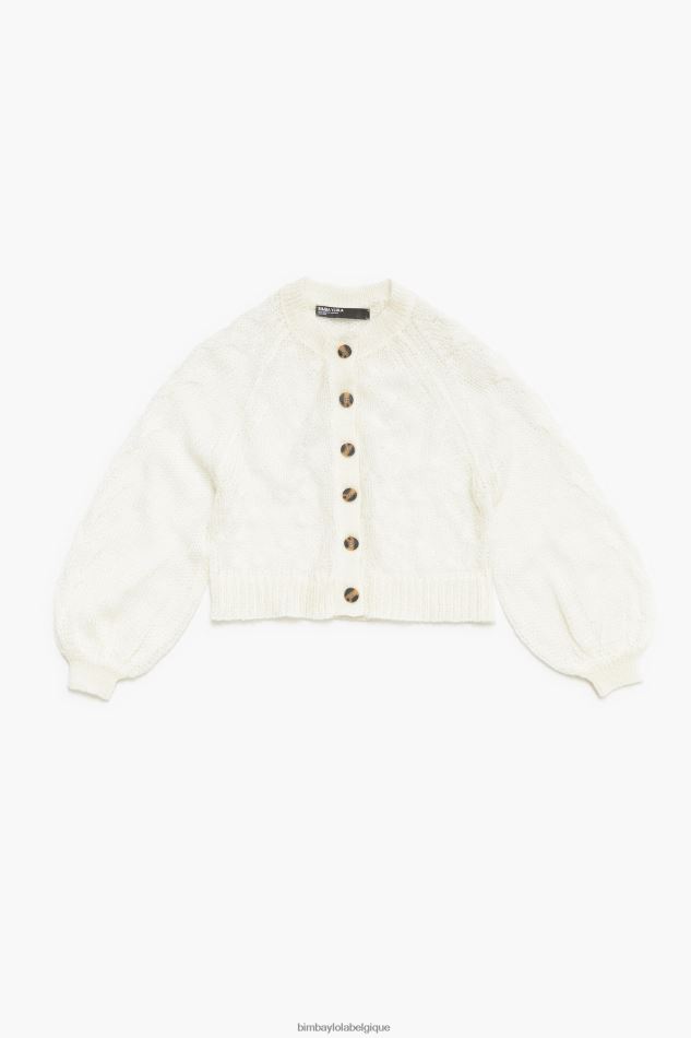 vêtements Bimba Y Lola pull en mohair à mailles ajourées écru HV4486378