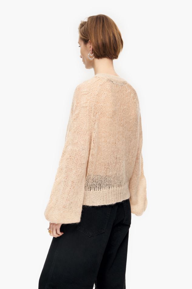 vêtements Bimba Y Lola pull en mohair à mailles ajourées sable HV4486380