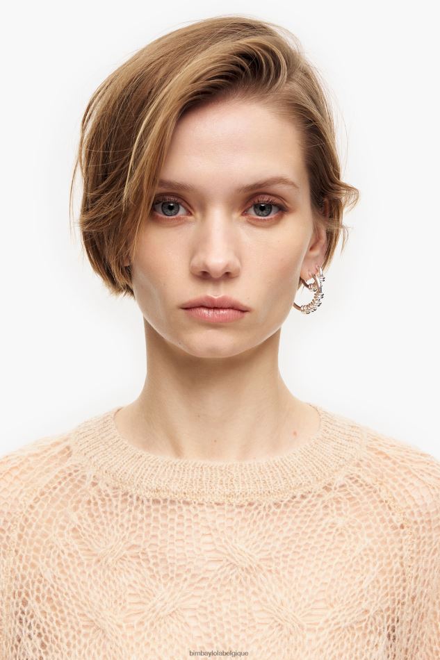 vêtements Bimba Y Lola pull en mohair à mailles ajourées sable HV4486380