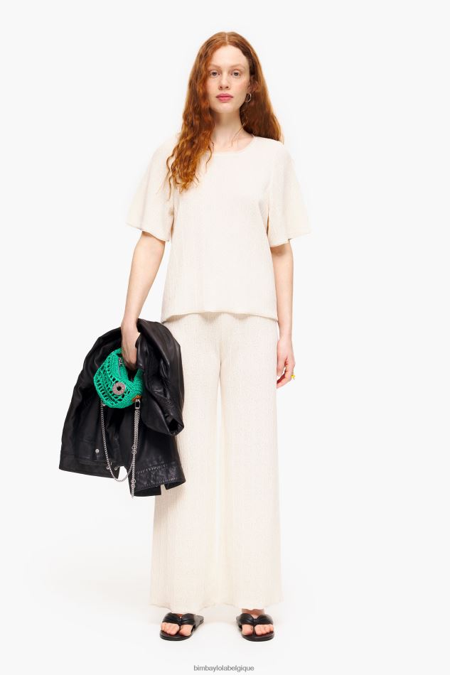 vêtements Bimba Y Lola pull en tricot écru HV4486357