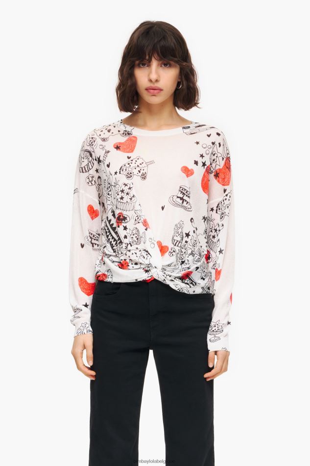 vêtements Bimba Y Lola pull à imprimé cœur surnom HV4486373