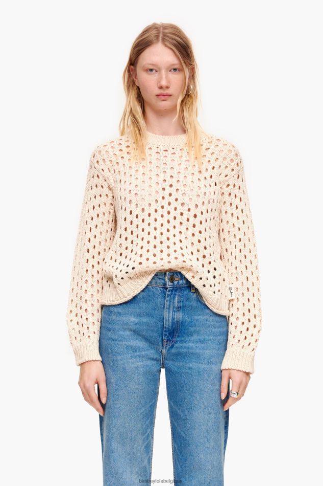 vêtements Bimba Y Lola pull à mailles ajourées écru HV4486364