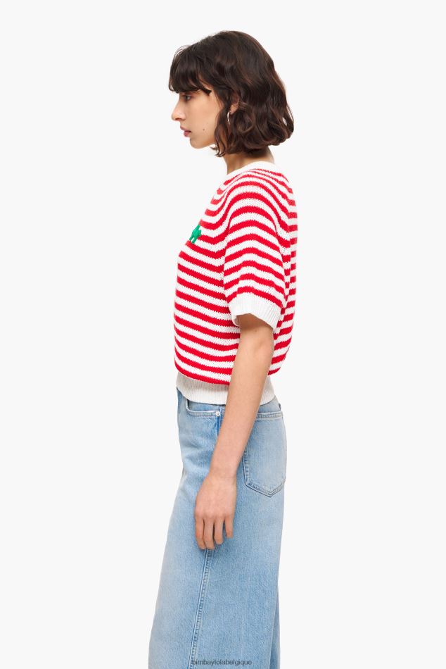 vêtements Bimba Y Lola pull rayé rouge et blanc HV4486368