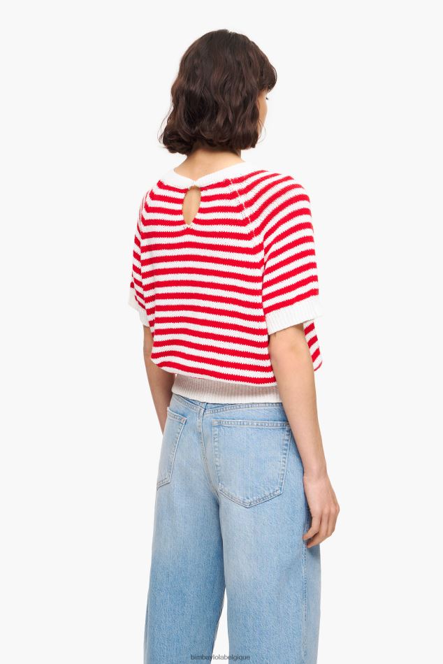vêtements Bimba Y Lola pull rayé rouge et blanc HV4486368